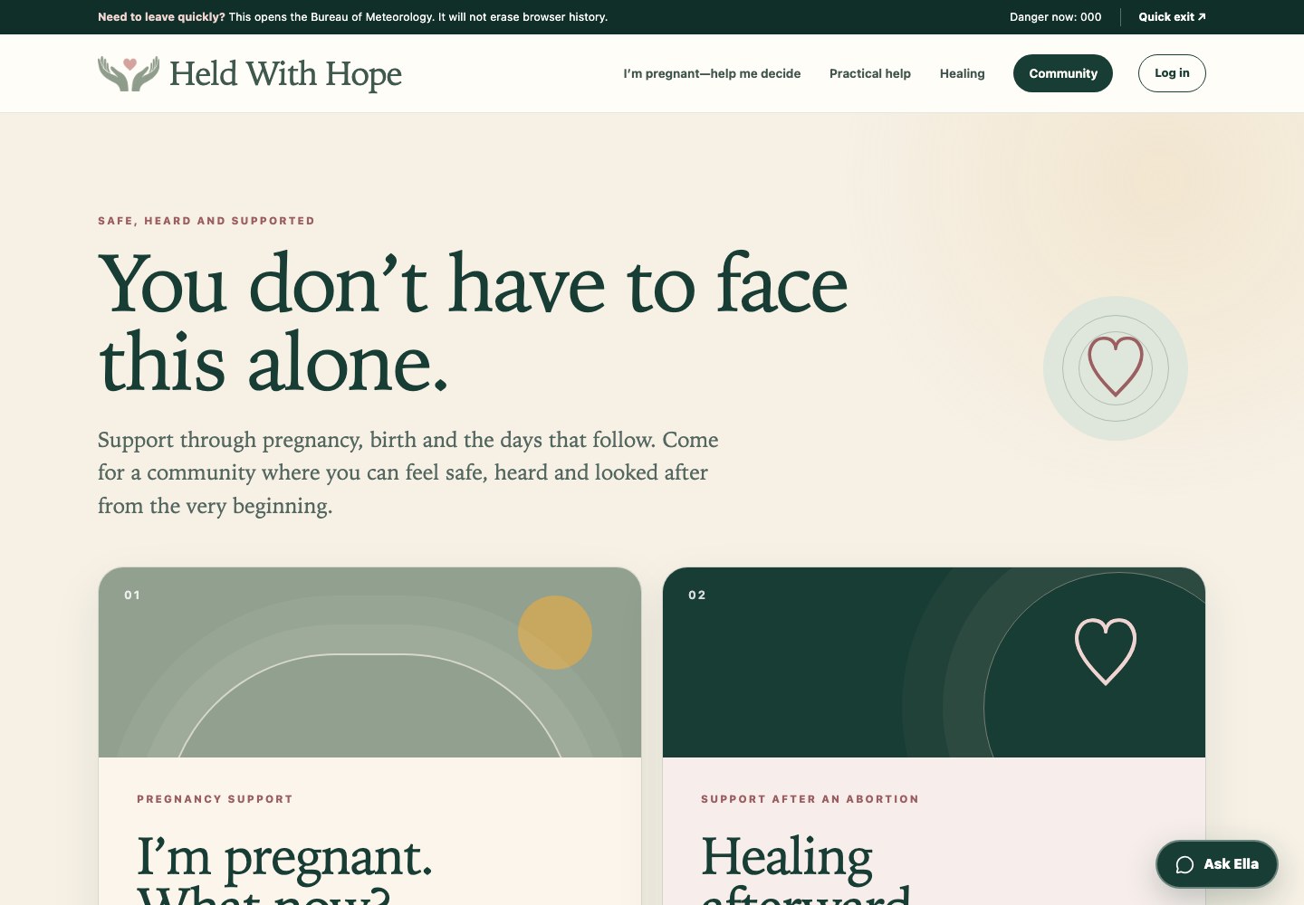 Held With Hope homepage