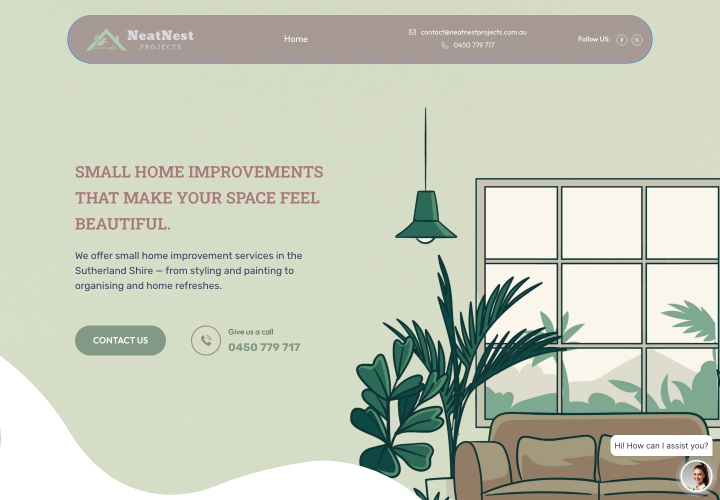 NeatNest Projects website featuring home improvement services